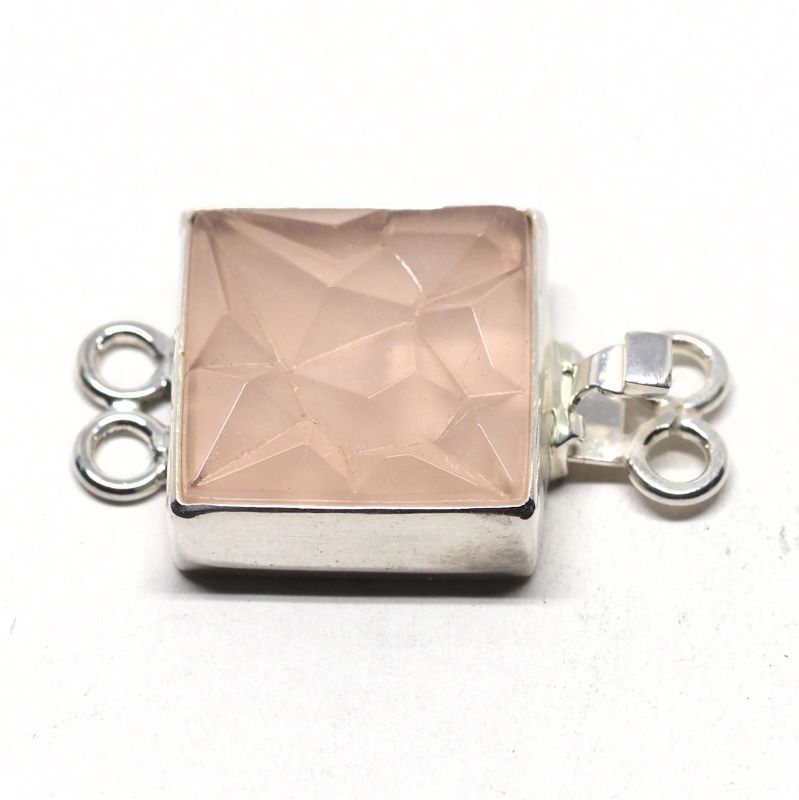 Square pink ice clasp