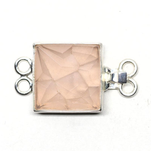 Square pink ice clasp