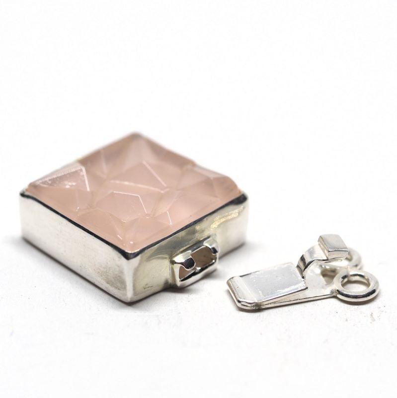 Square pink ice clasp