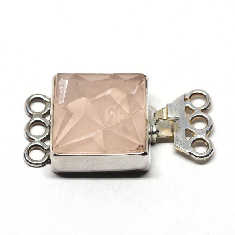 Square pink ice clasp