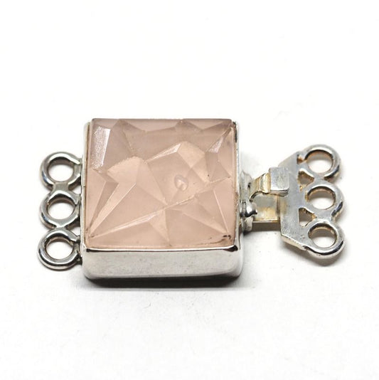 Square pink ice clasp
