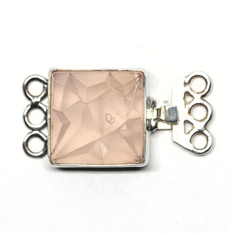 Square pink ice clasp