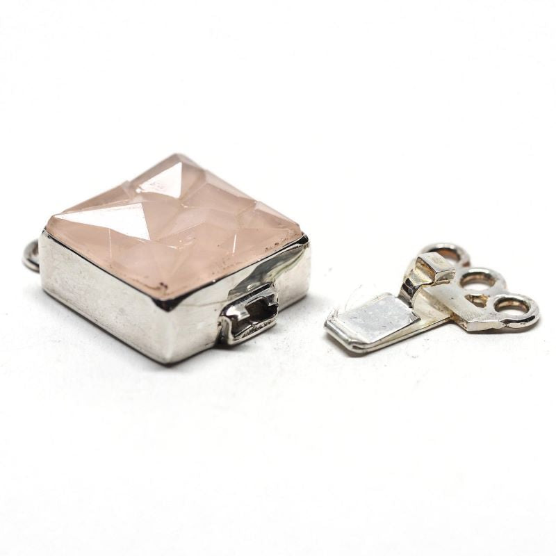 Square pink ice clasp