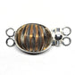 Blue fluted glass clasp