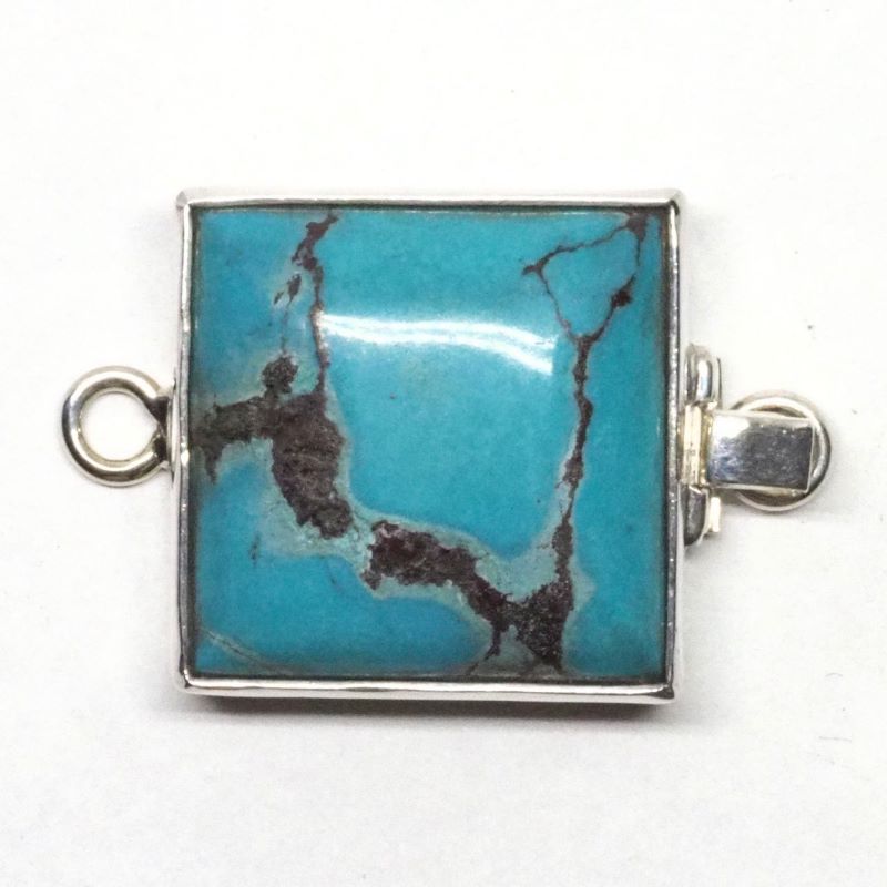 Square turquoise clasp