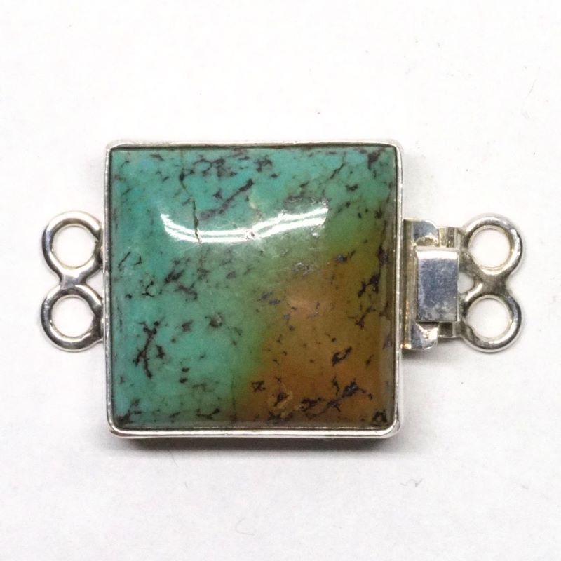 Square turquoise clasp