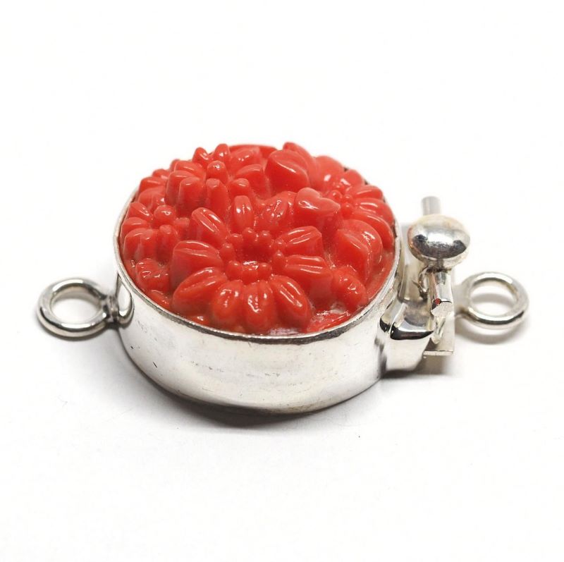 Coral floral clasp