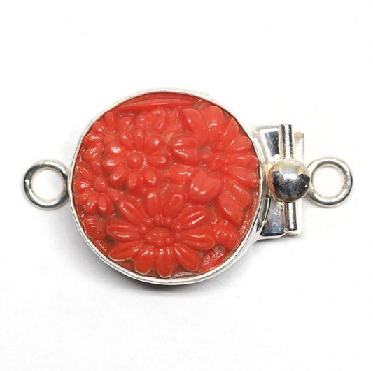 Coral floral clasp
