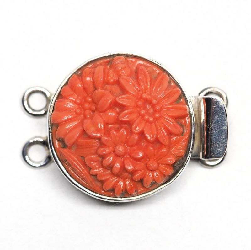 Coral floral clasp