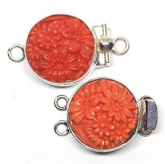 Coral floral clasp
