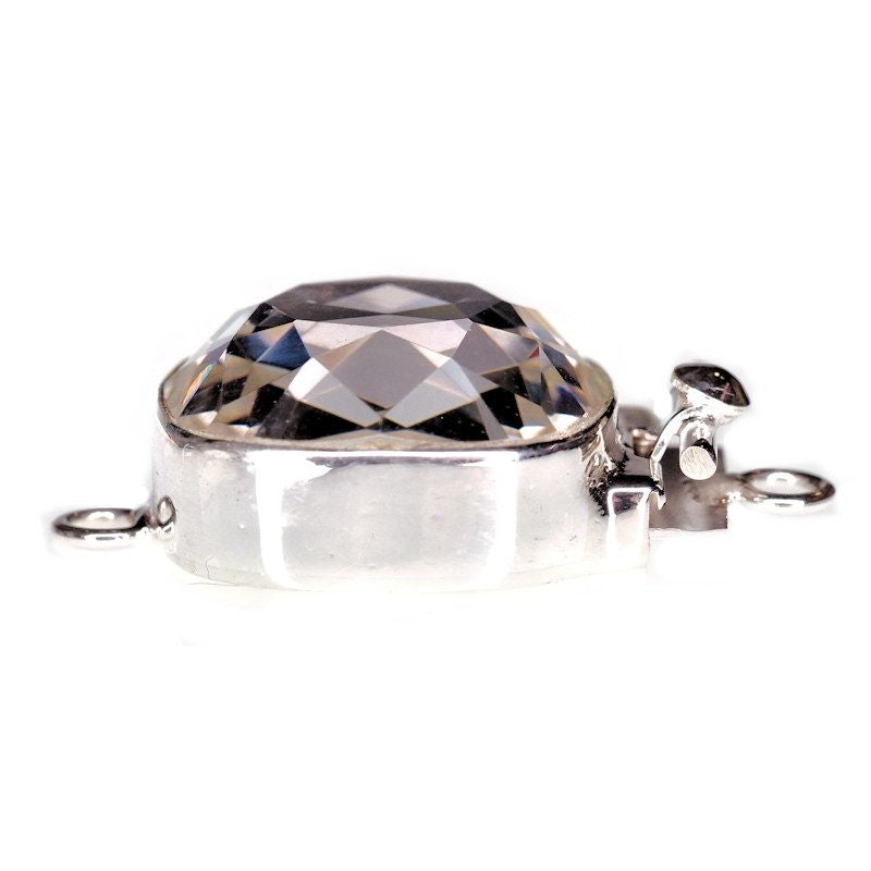 Square Swarovski crystal clasp