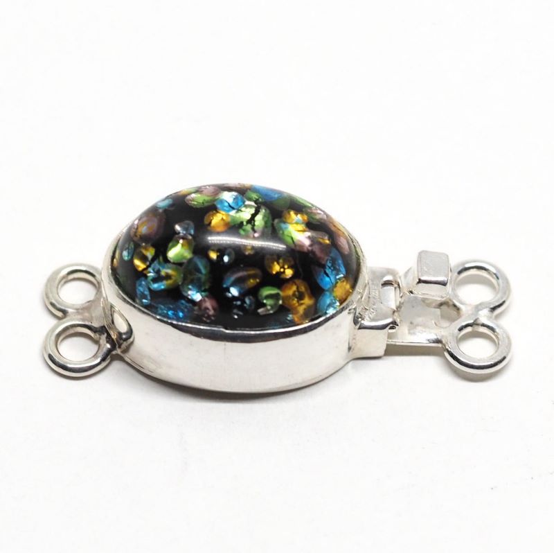 Black confetti clasp