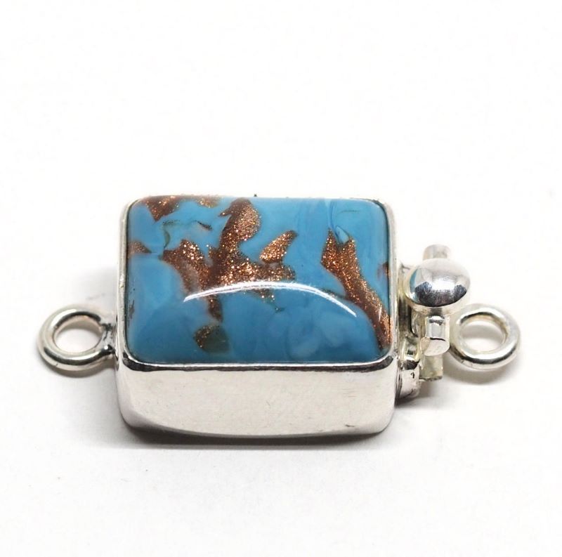 Turquoise and gold Murano clasp