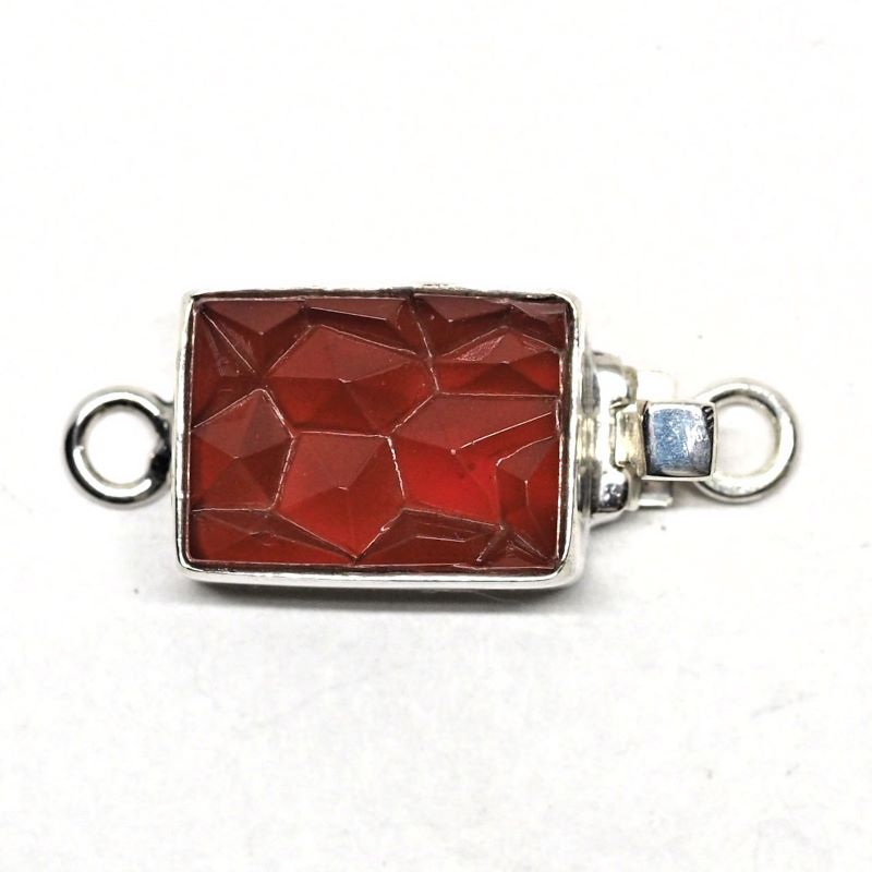 Small broken-ice carnelian clasp