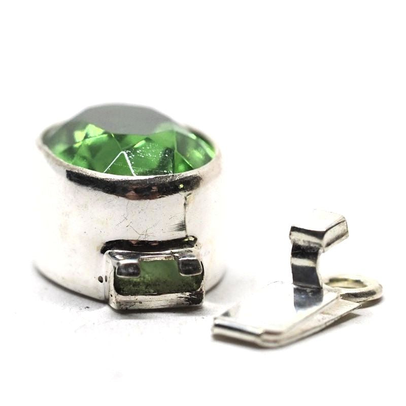 Green crystal sterling silver box clasp