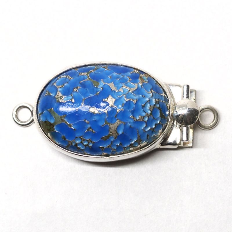 Sea blue and silver box clasp