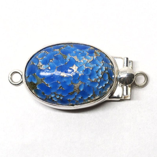 Sea blue and silver box clasp