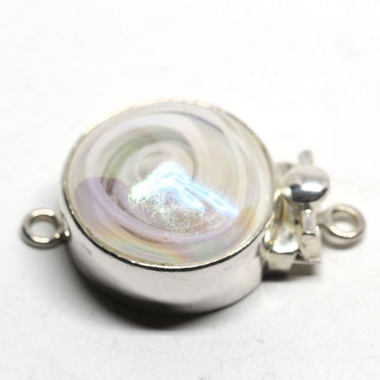 Opalescent white swirl clasp