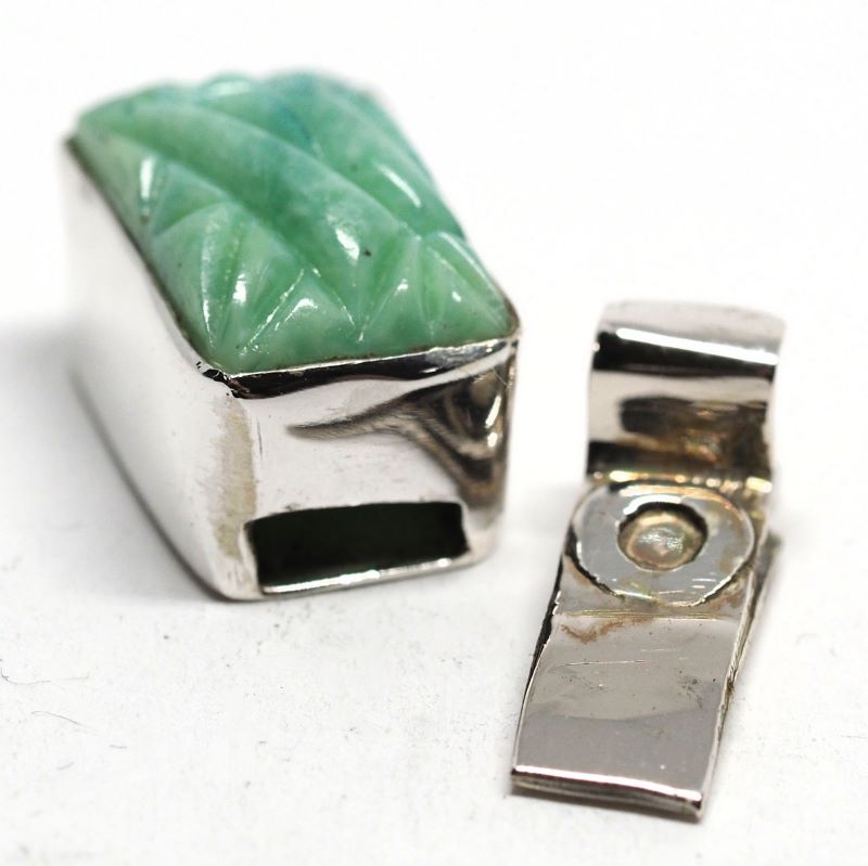 Tiny green Deco clasp