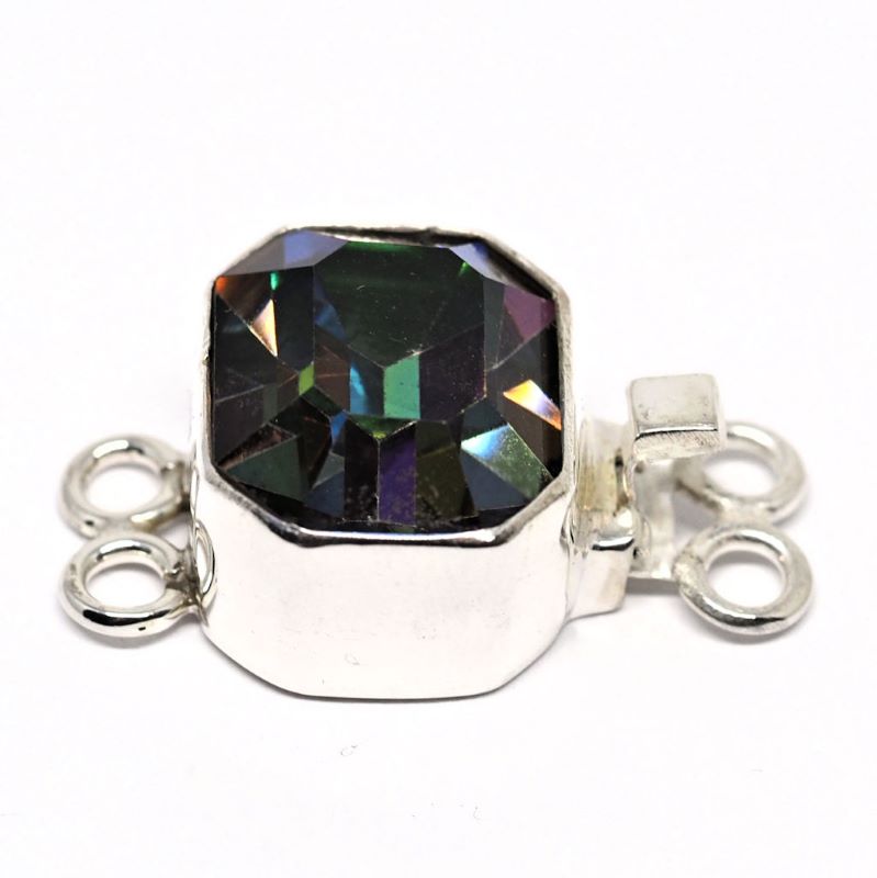 Emerald-cut crystal clasp