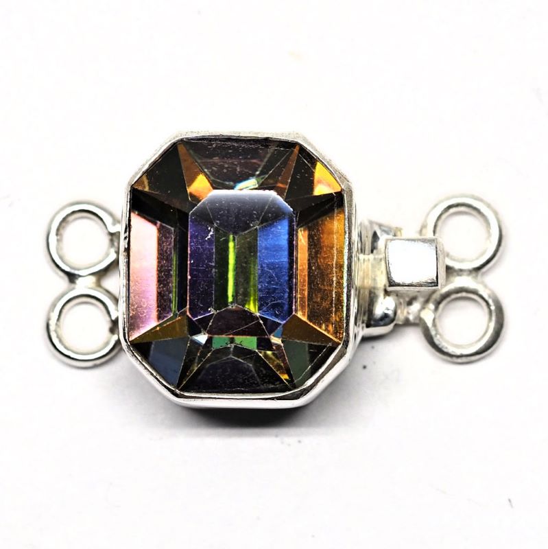 Emerald-cut crystal clasp
