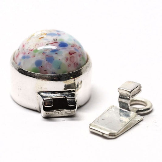Tiny pink and green clasp
