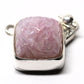 Pink carved glass dome pendant clasp