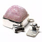 Pink carved glass dome pendant clasp