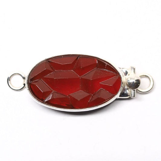 Oval cracked ice clasp