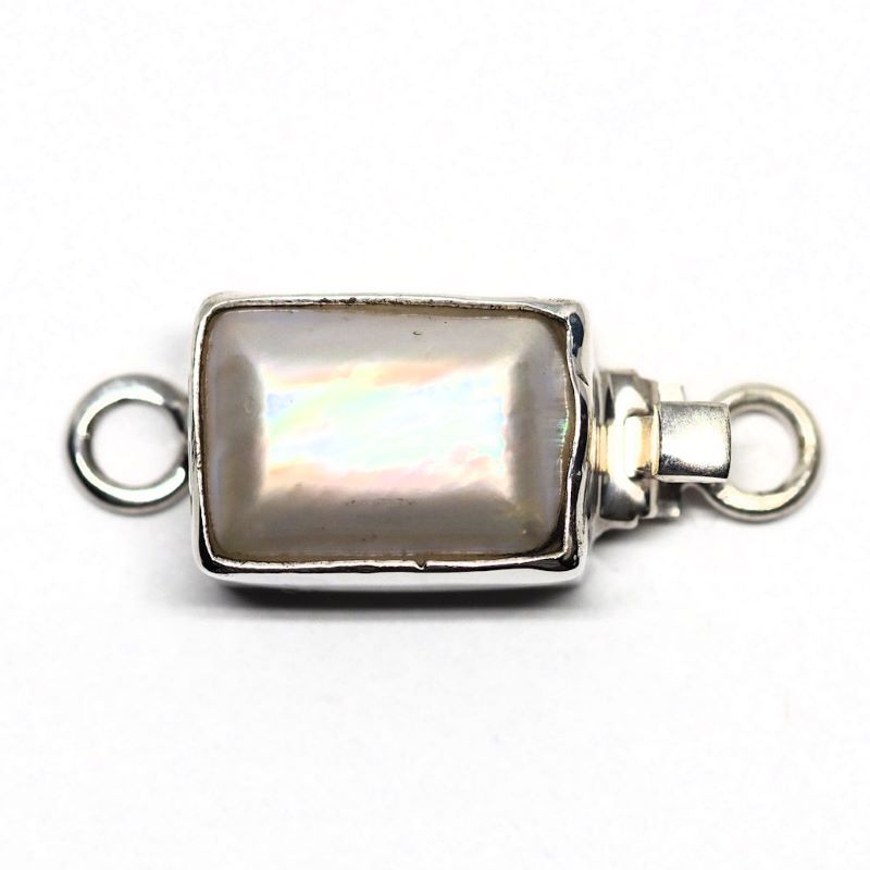 Rectangular mother-of-pearl clasp