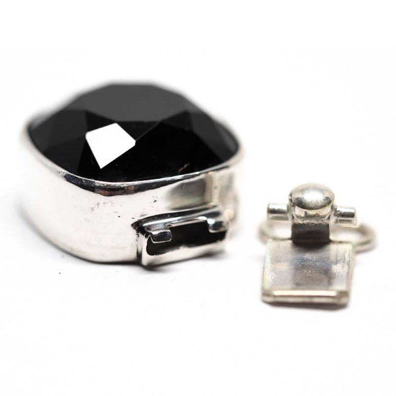 Square jet Swarovski clasp