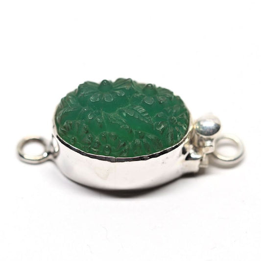 Green Czech flower clasp