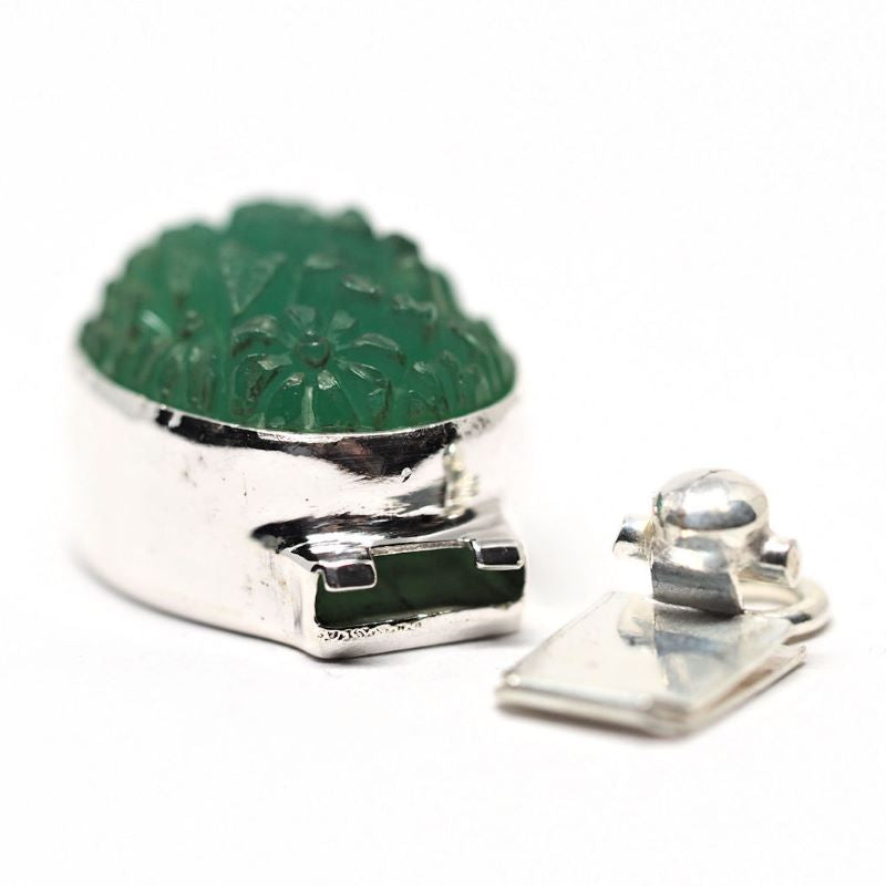 Green Czech flower clasp