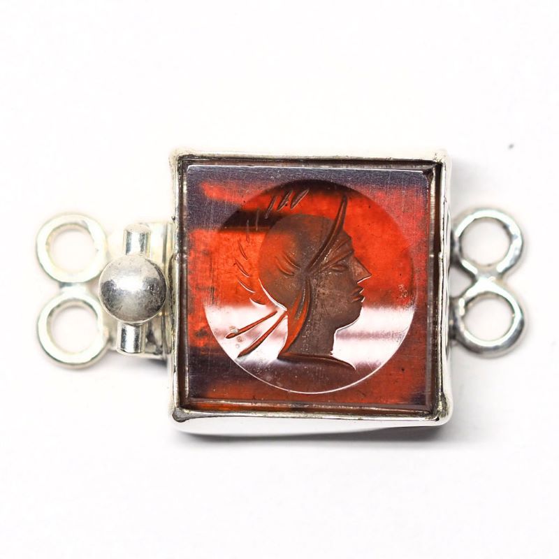Carnelian Roman warrior intaglio clasp