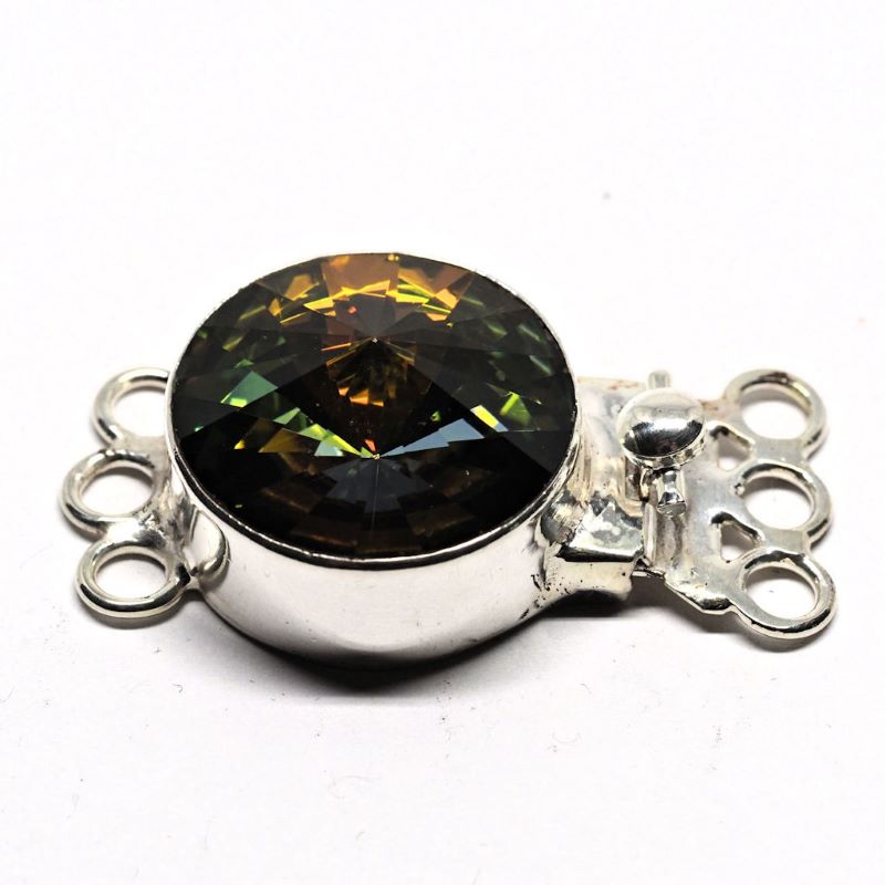 Gold sahara Swarovski round clasp
