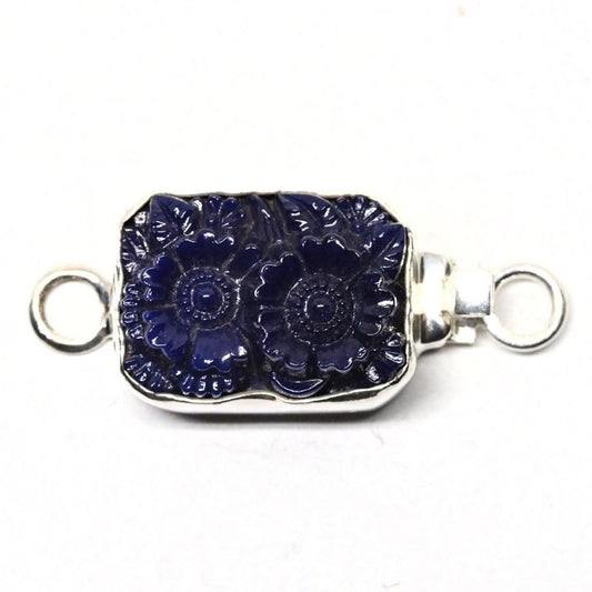 Dark blue pressed flower clasp