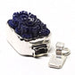 Dark blue pressed flower clasp