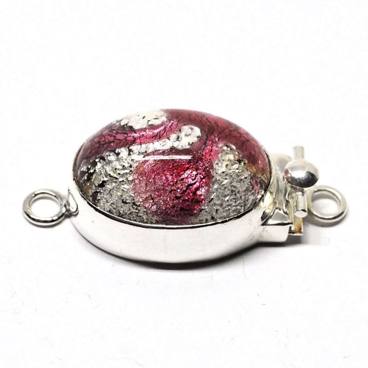 Dark rose silver foil clasp