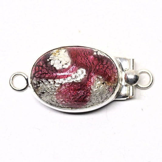 Dark rose silver foil clasp