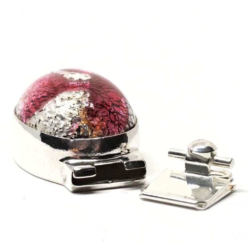 Dark rose silver foil clasp