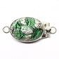 Emerald silver foil clasp