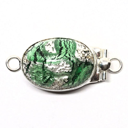 Emerald silver foil clasp