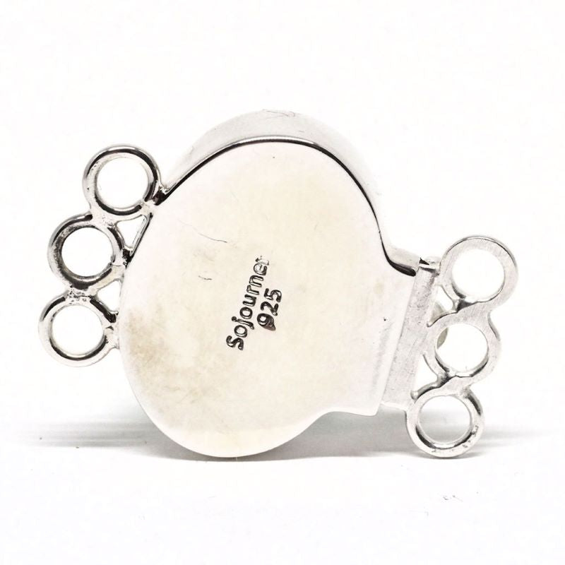Emerald silver foil bracelet clasp