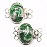 Emerald silver foil bracelet clasp