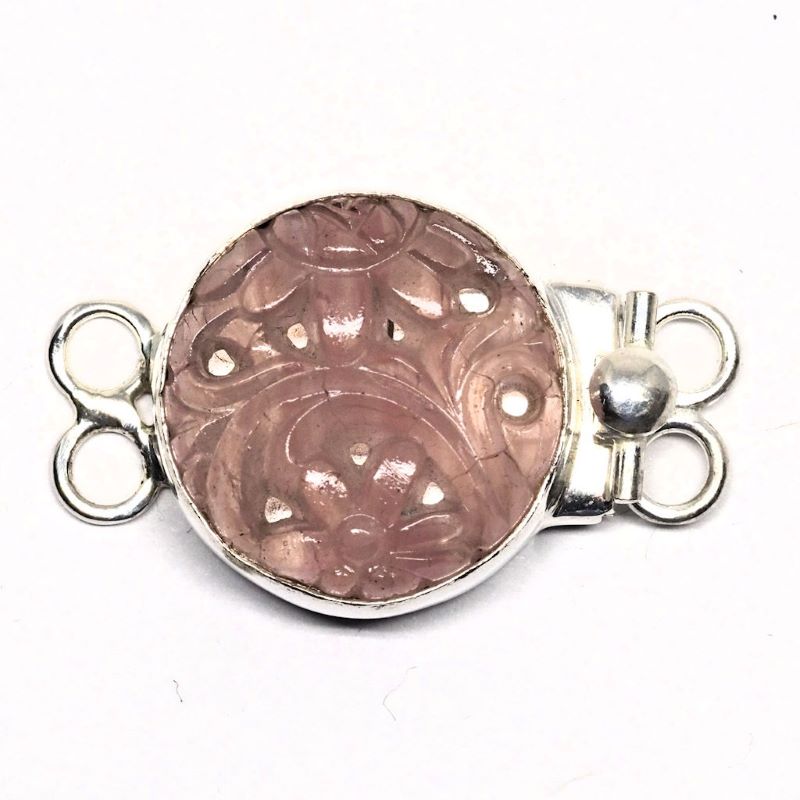 Rose pink carved clasp