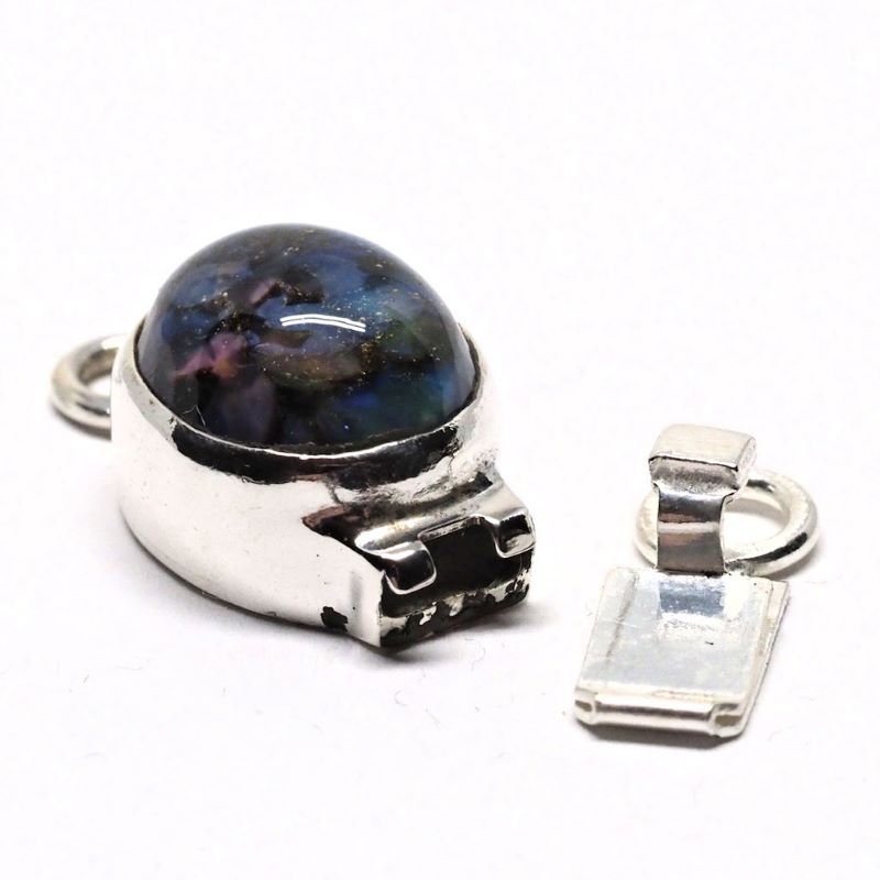Faux blue opal clasp