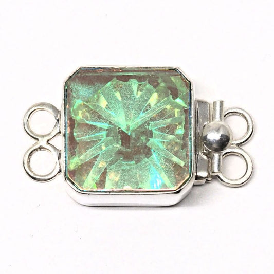 Large Swarovski crystal AB square clasp