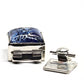 German dark and light blue silver foil clasp