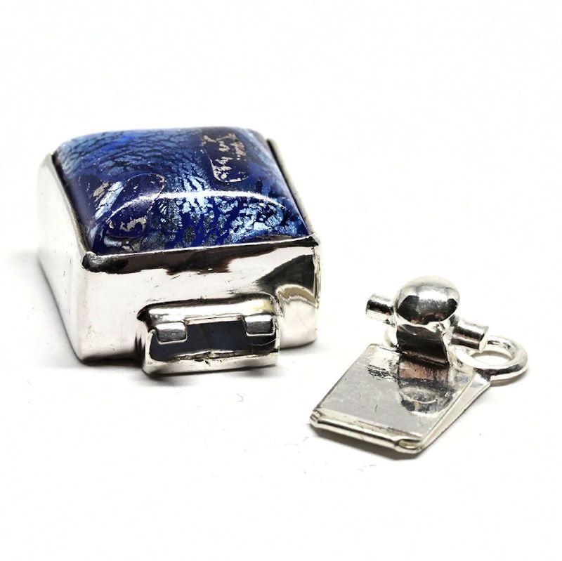 German dark and light blue silver foil clasp