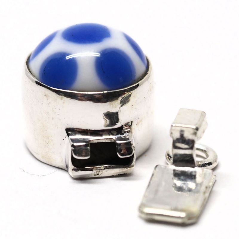 Small blue polka dot clasp